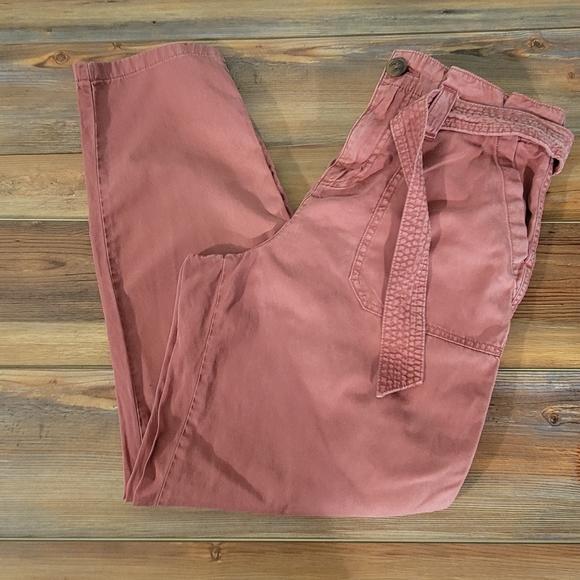 Maurices Cotton Blend Paperbag Waist Pants w/Belt Size 8 - Picture 2 of 10